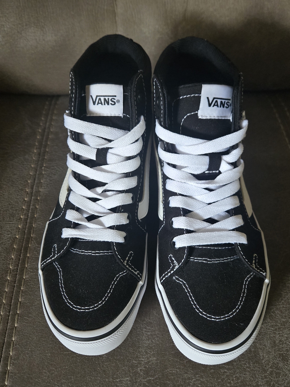 Vans Black & White High-Top Skate Sneakers